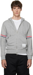 Thom Browne Gray Zip Pique Loopback RWB Engineered Hoodie