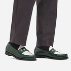 Bass Weejuns Men's Larson Penny Loafer in Green/White Leather