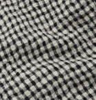 Mr P. - Micro-Checked Virgin Wool-Blend Flannel Shirt - Black