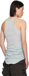 Rick Owens Blue Porterville Basic Rib Tank Top