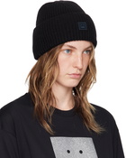 Acne Studios Black Small Face Logo Beanie