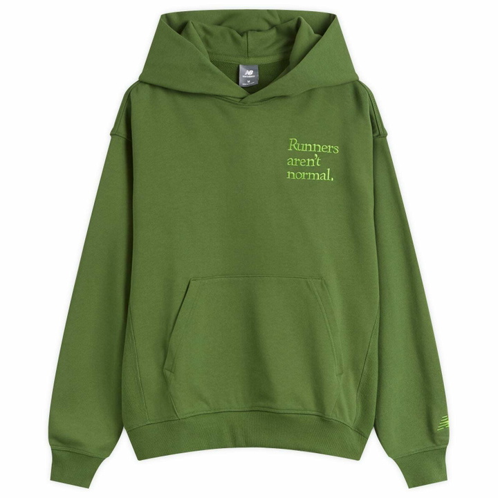 Photo: New Balance Men's Athletics Runners Arent Normal Hoodie in Dark Alpine Green