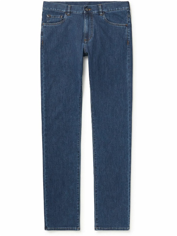 Photo: Canali - Slim-Fit Tapered Jeans - Blue