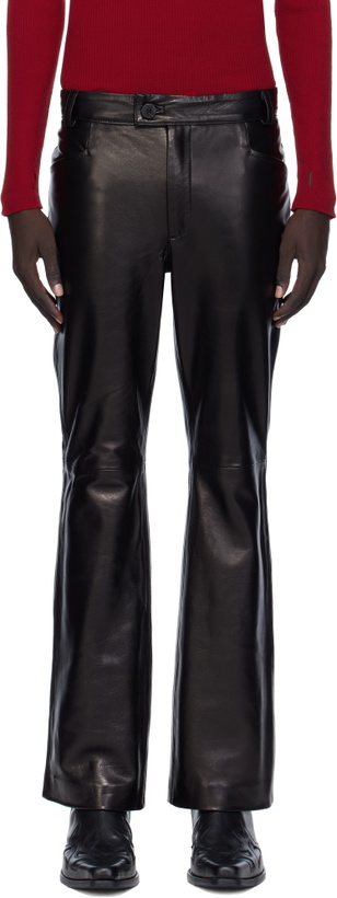 Photo: Ernest W. Baker Black Flare Leather Pants
