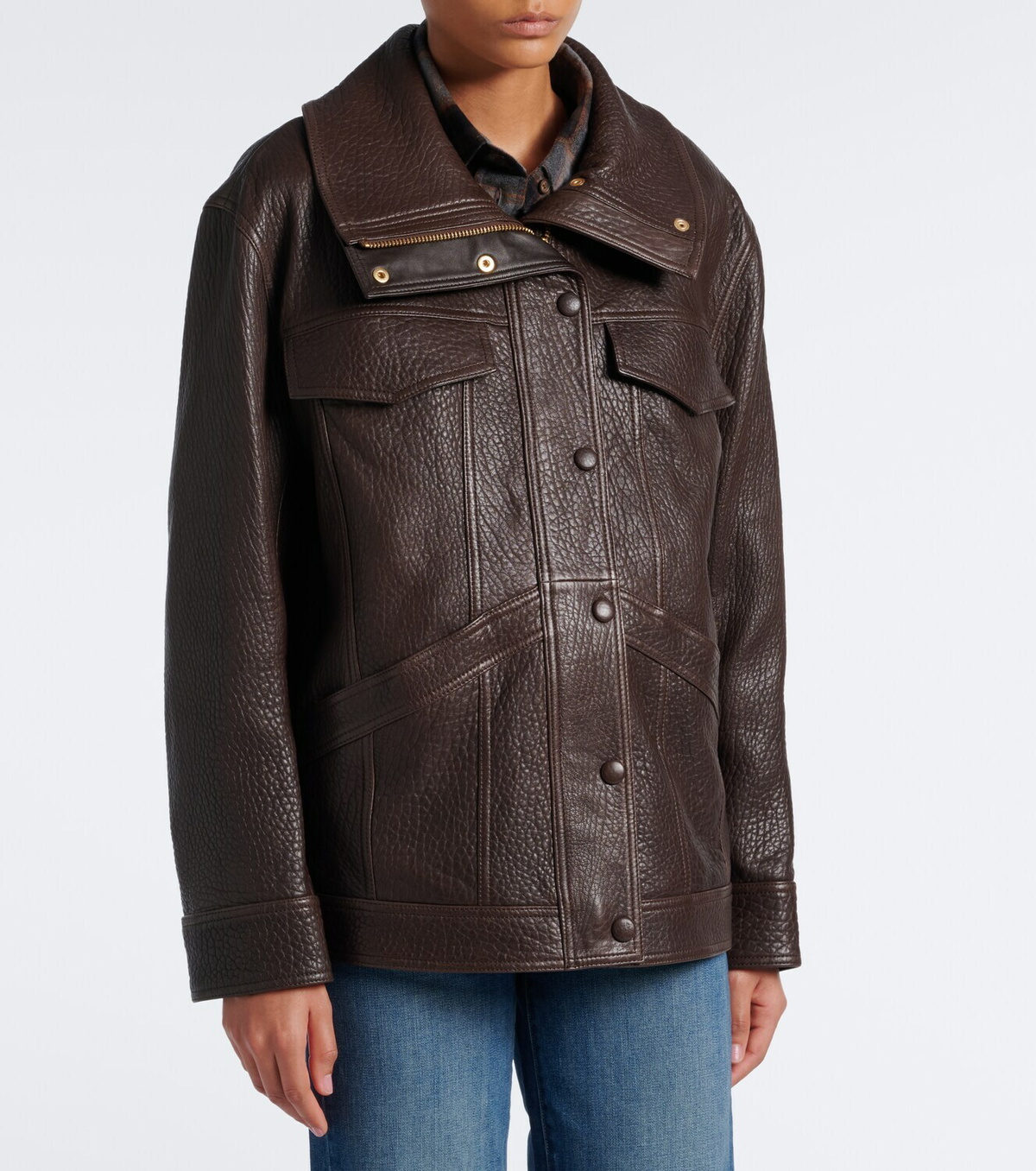 Veronica Beard Silversmith leather jacket