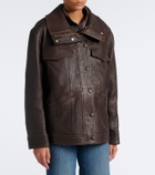 Veronica Beard Silversmith leather jacket