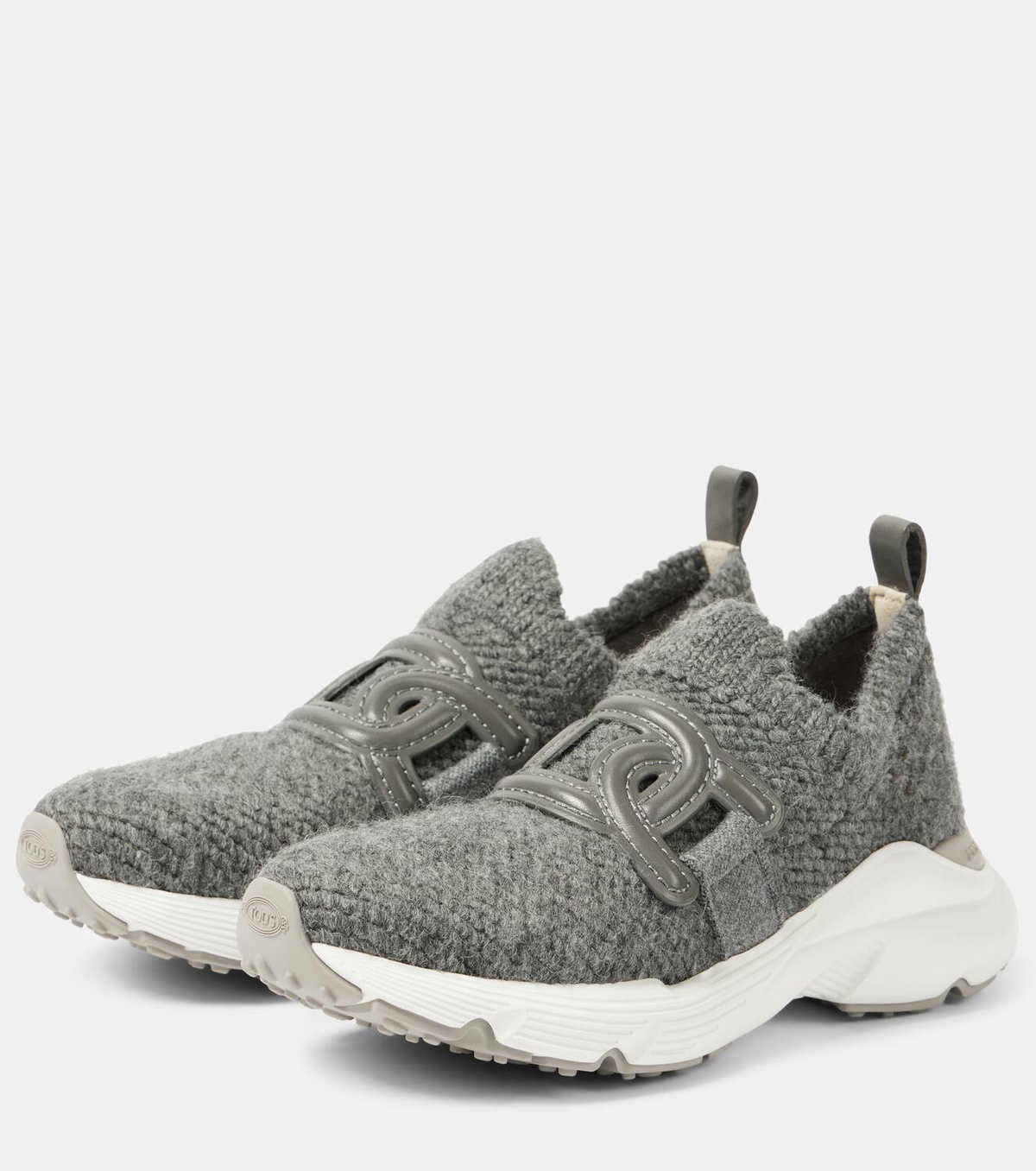 トッズ Tod’s Knit Sneakers TOD'S Leather-trimmed stretch-knit slip-on sneakers | NET-A