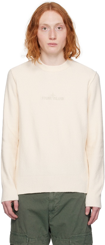 Photo: Stone Island Off-White Embroidered Sweater