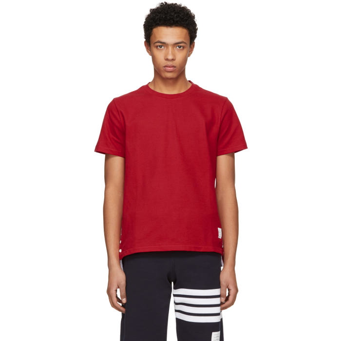 Photo: Thom Browne Red Stripe Relaxed Fit T-Shirt