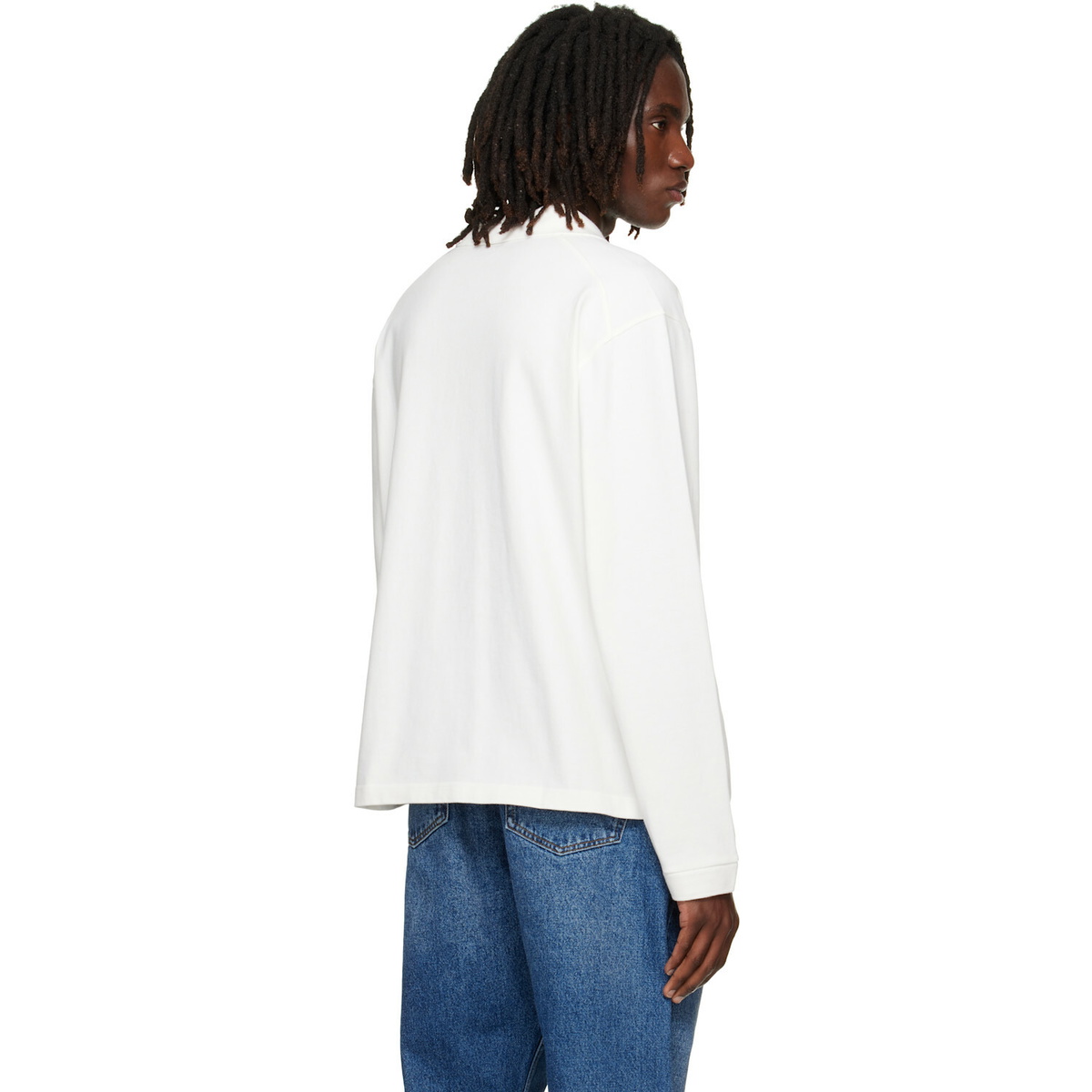 Studio Nicholson Off-White Sudds Long Sleeve Jersey Polo