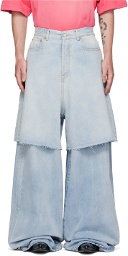 VETEMENTS Blue Baggy Denim Shorts