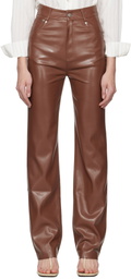 Nanushka Brown Jacoba Vegan Leather Pants