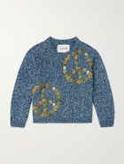 Story mfg. - Bulb Appliquéd Organic Cotton Sweater - Blue