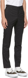 Fendi Black Pinstripe Logo Trousers
