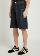 Kenzo Cargo Monkey Denim Shorts Dark Blue