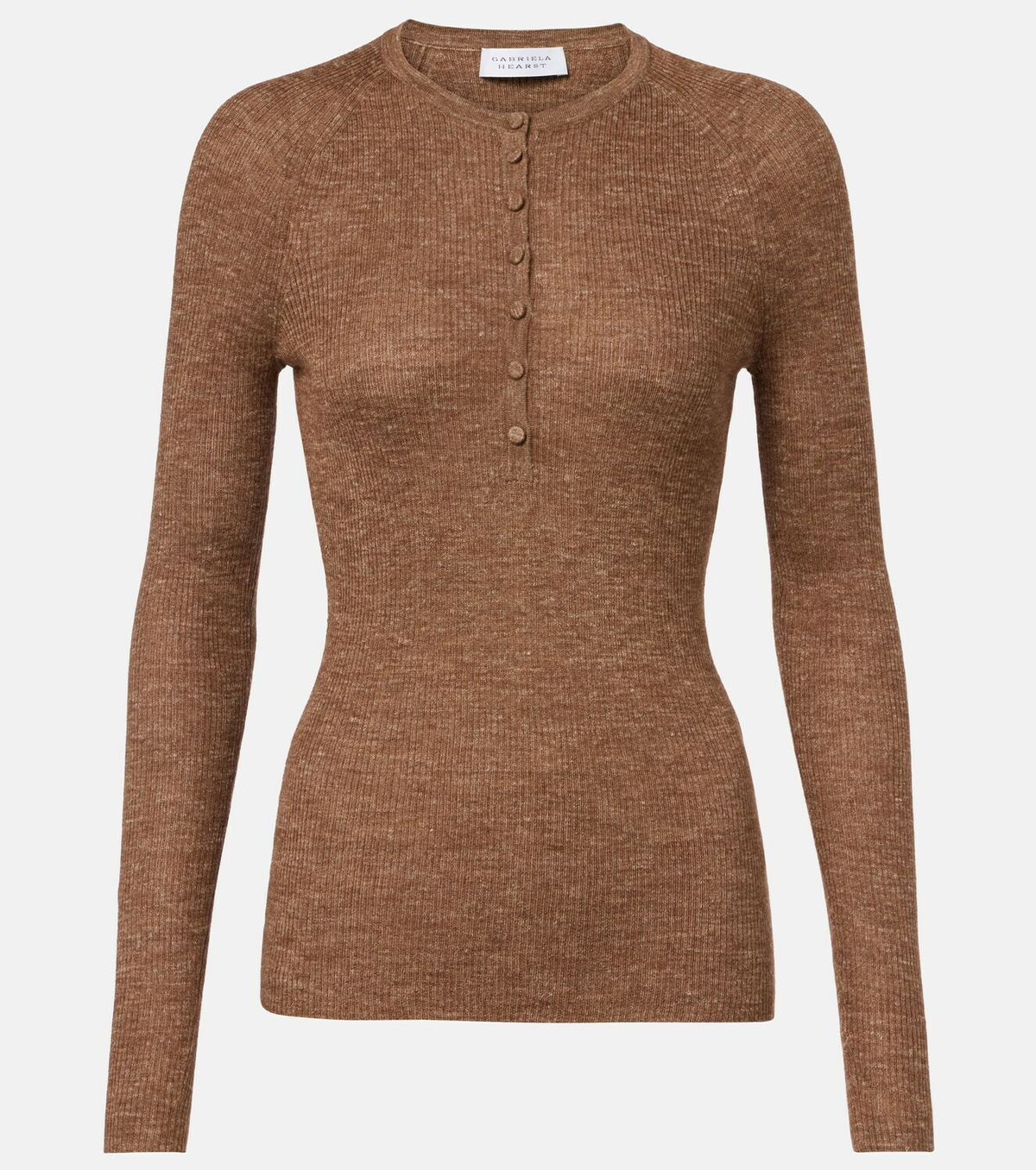 Gabriela Hearst Anges cashmere, silk, and hemp Henley shirt