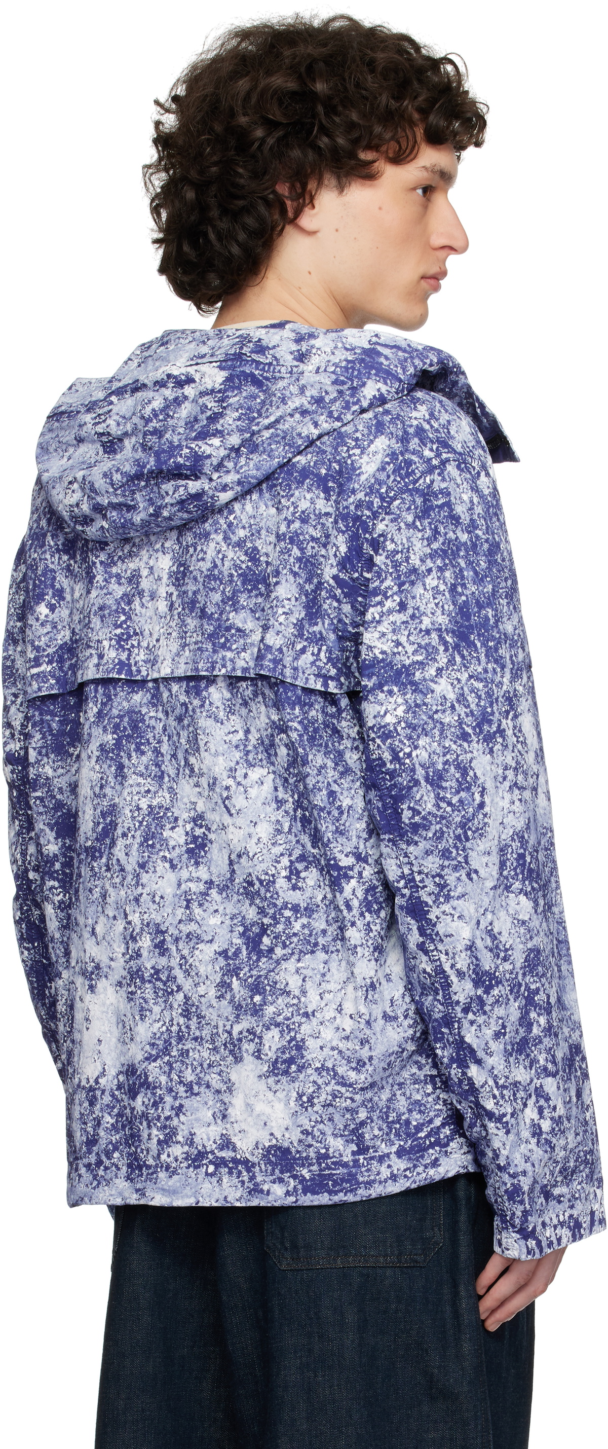 Stone Island Blue White Pigment On Tela Paracadute Stretch-TC