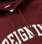 Reigning Champ - Logo-Print Loopback Cotton-Jersey Hoodie - Men - Burgundy