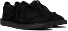 Y's Black Nubuck Leather Random Rope Loafers