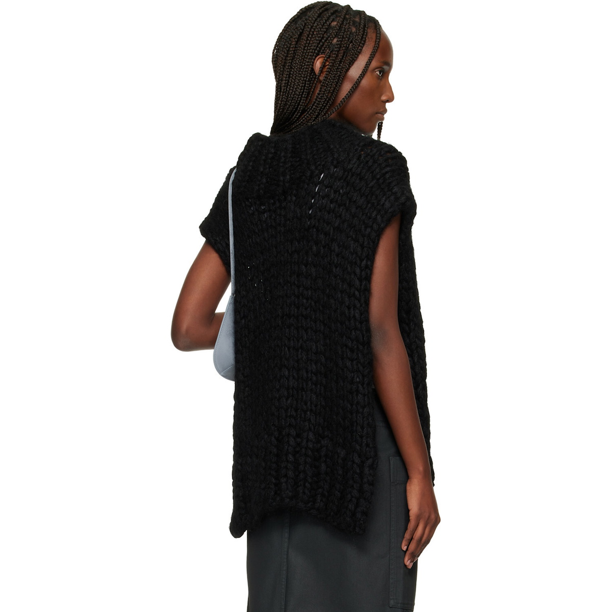 ISSEY MIYAKE Black November Silk Mohair Hand-Knit Vest
