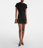 Saint Laurent Devoré floral cotton-blend minidress