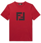 Fendi - Slim-Fit Logo-Appliquéd Cotton-Jersey T-Shirt - Red