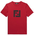 Fendi - Slim-Fit Logo-Appliquéd Cotton-Jersey T-Shirt - Red