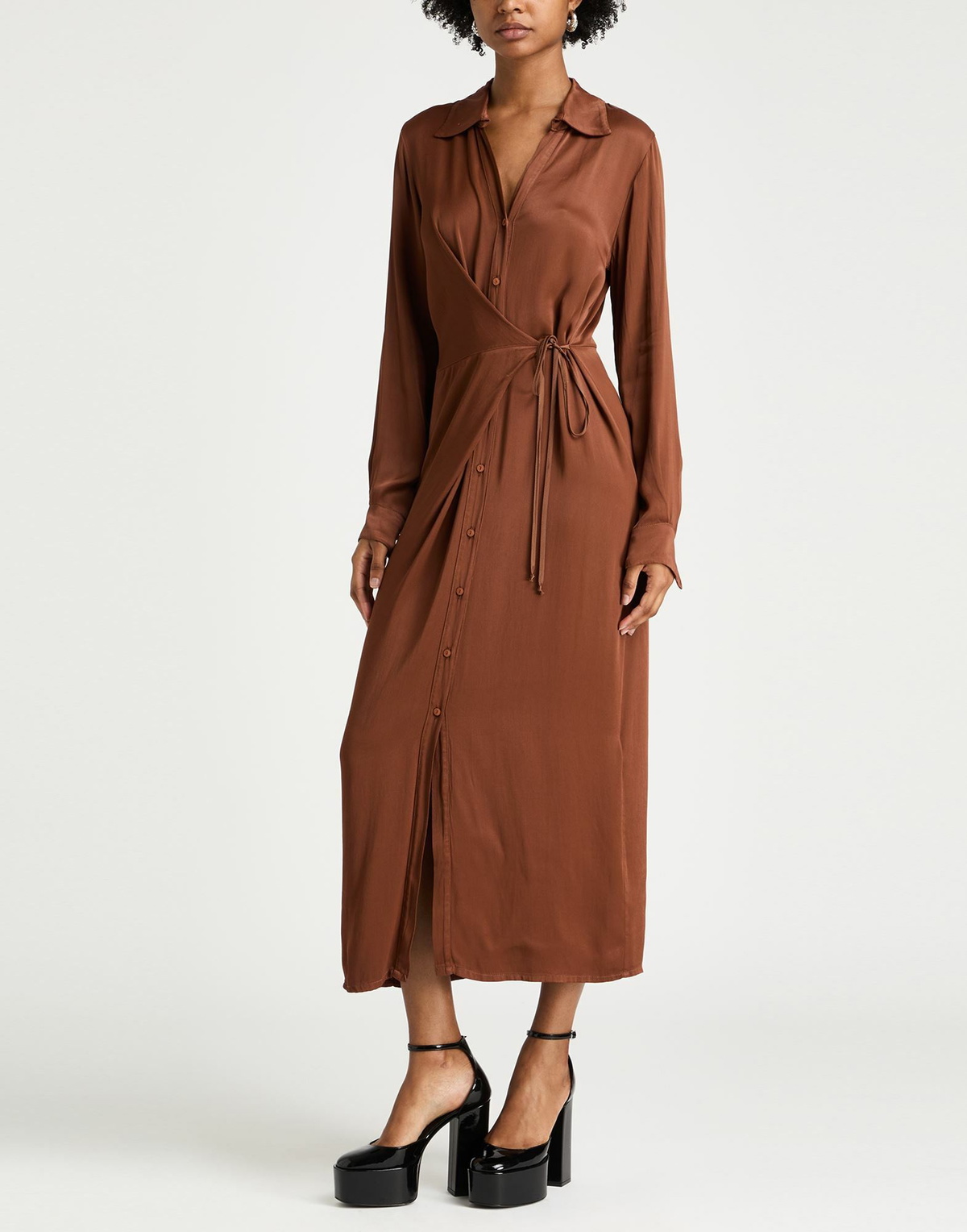 Manila Grace Womens Maxi dress in Brown