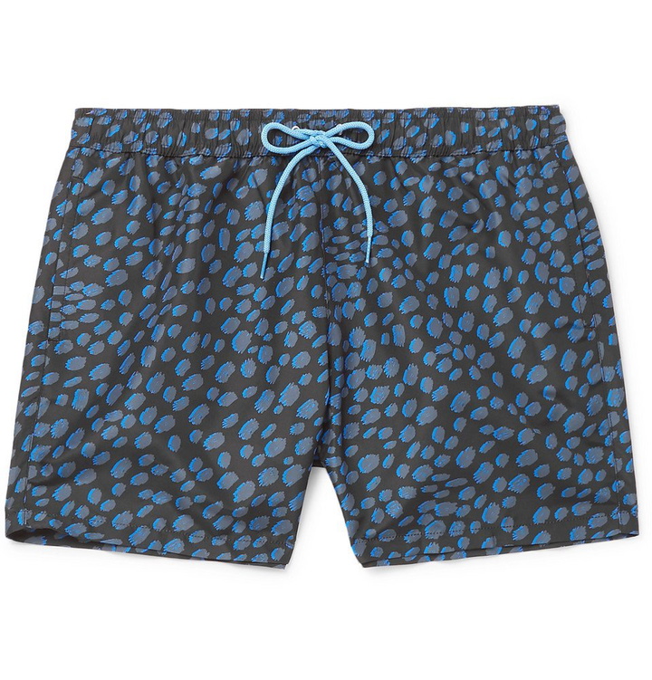 Photo: Paul Smith - Mid-Length Leopard-Print Shell Swim Shorts - Blue