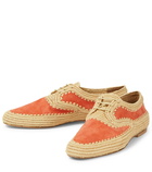 Gabriela Hearst - x Clergerie Miguel raffia and suede Derby shoes