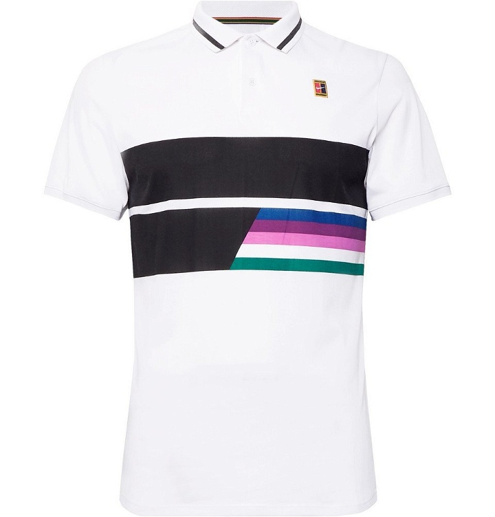 Photo: Nike Tennis - NikeCourt Advantage Printed DRI-Fit Tennis Polo Shirt - Men - White
