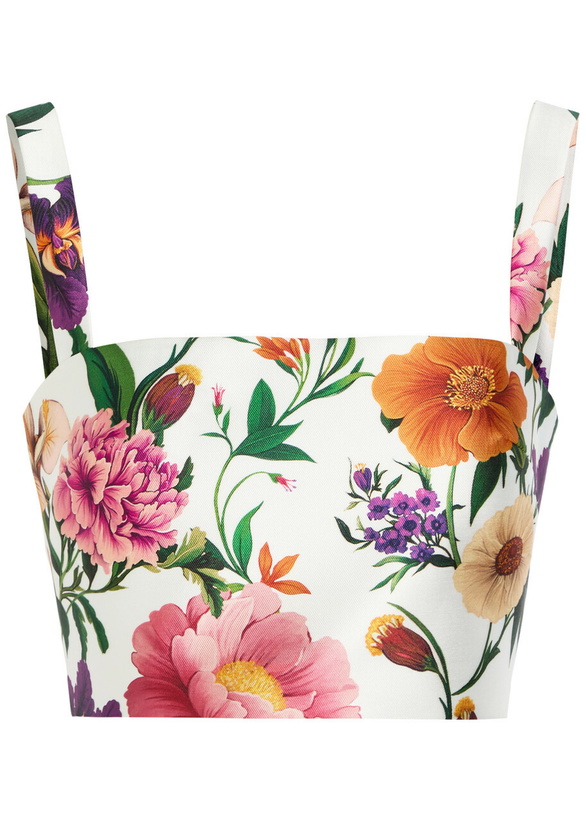 Photo: Borgo DE Nor Didi Floral-print Cropped Taffeta top Multicoloured