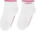 Alexander McQueen Pink & White Logo Ankle Socks