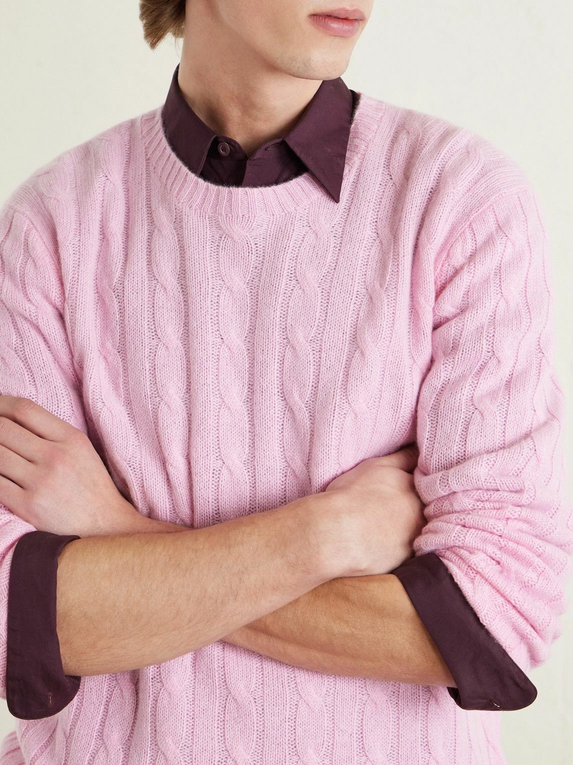 Polo Ralph Lauren - Cable-Knit Cashmere Sweater - Pink Polo Polo Ralph Lauren - Cable-Knit Cashmere Sweater - Pink Polo