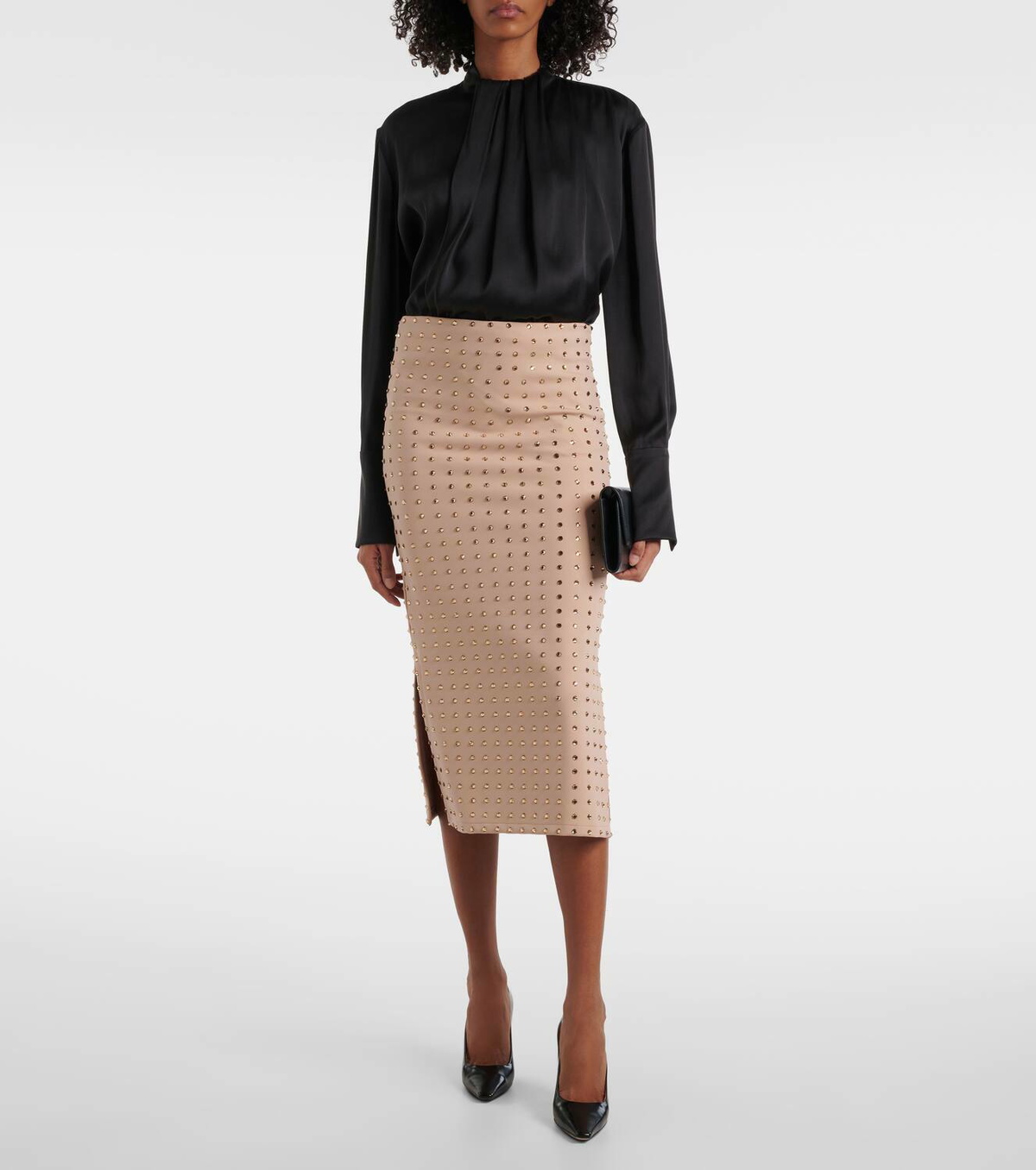 スカート SPORTMAX NOME CRYSTAL LYCRA MIDI SKIRT Sportmax Nome crystal-embellished midi skirt Sportmax