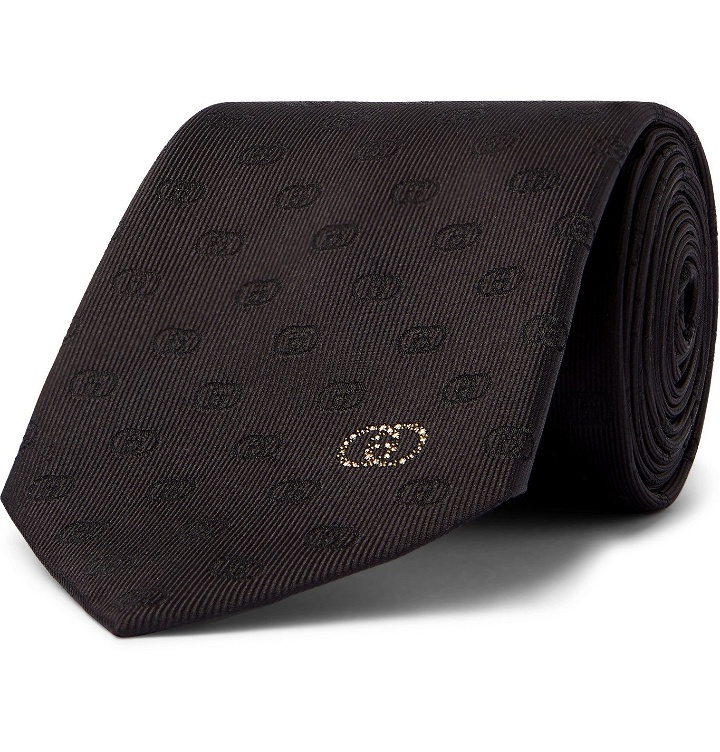 Photo: GUCCI - 7cm Logo-Jacquard Silk-Blend Tie - Black