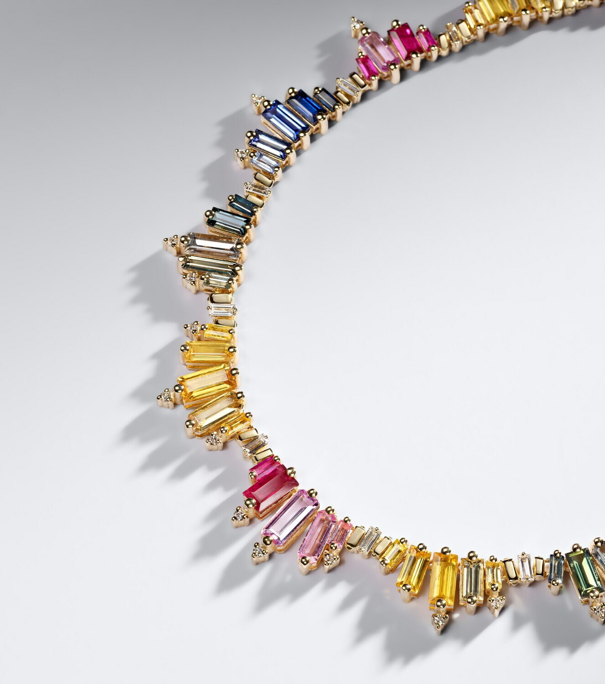 Suzanne Kalan 18kt gold necklace with sapphires and diamonds