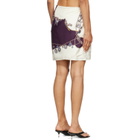 Versace Purple & White Printed Silk Twill Wrap Miniskirt