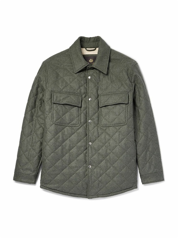 Photo: Loro Piana - Shonai Quilted Wool and Cashmere-Blend Jacket - Green