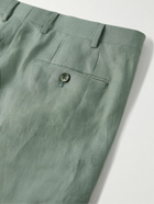 Canali - Straight-Leg Linen Suit Trousers - Green