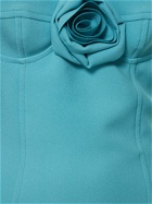 BLUMARINE - Crepe Flower Detail Mini Dress