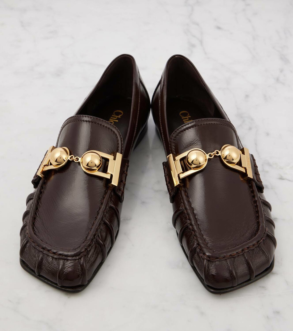 Chloé Miles embellished leather loafers