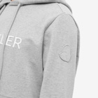 Moncler Men's Logo Drawstring Popover Hoody in Grey