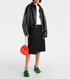 Loewe Petal Bow calf hair mules