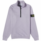 Stone Island Men's Garment Dyed Half Zip Sweat in Lavender