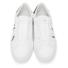 Valentino White and Black Valentino Garavani VLTN Open Sneakers