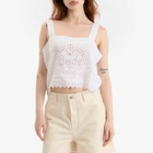 Bode Women's Belvoir Tank Top in White