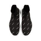 Balenciaga Black All Over Logo Speed Sneakers