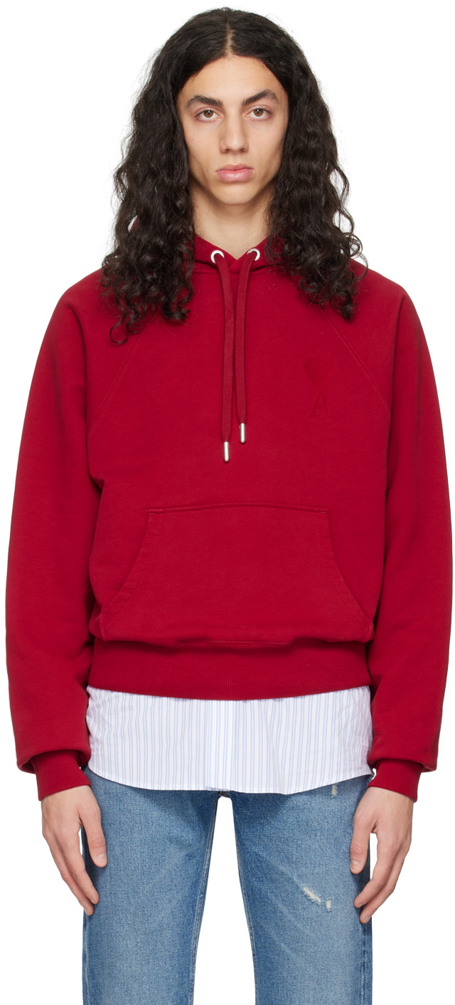 AMI Paris Red Ami de Cœur Hoodie