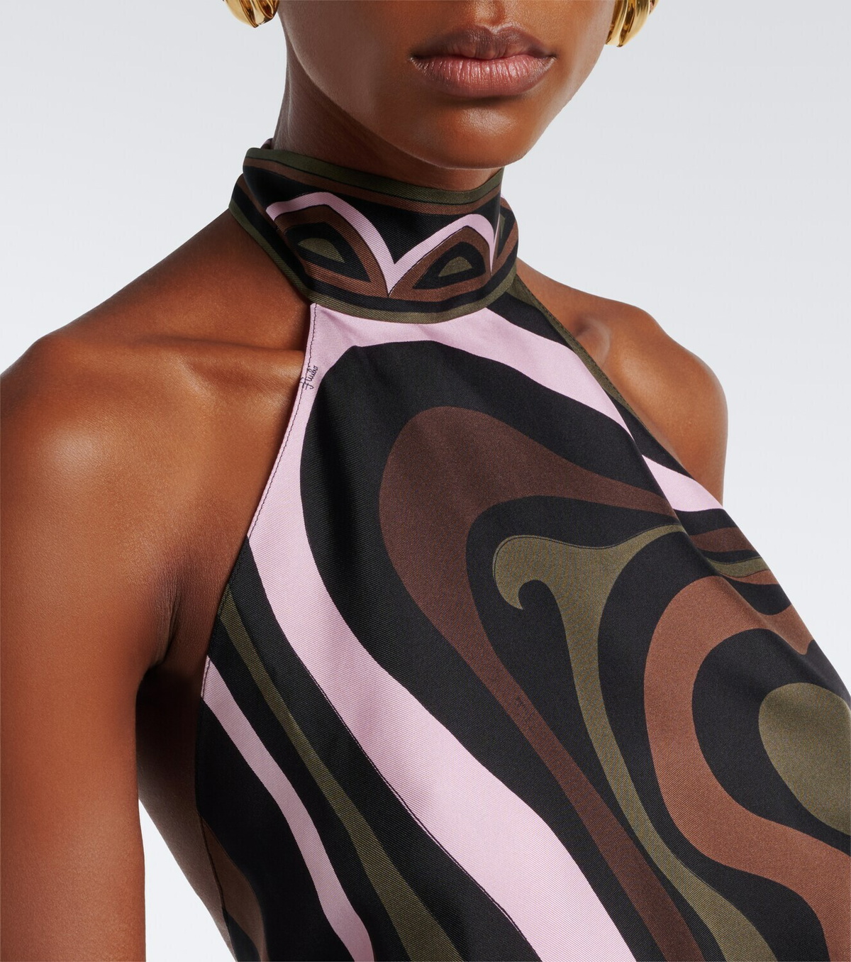 Pucci Marmo halterneck silk twill top